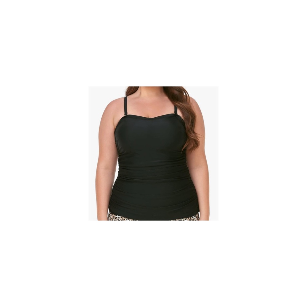 Black Ruched Tankini Top